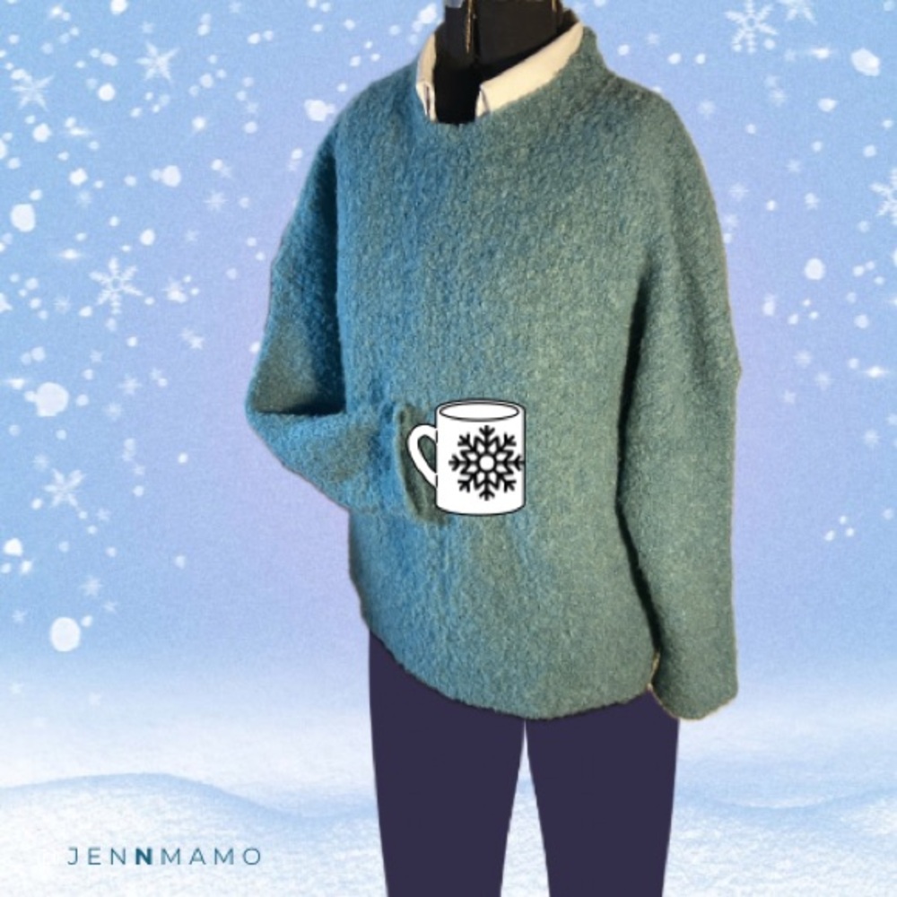 J. Crew Oversized Warm Sweater Teal Green Women's size large